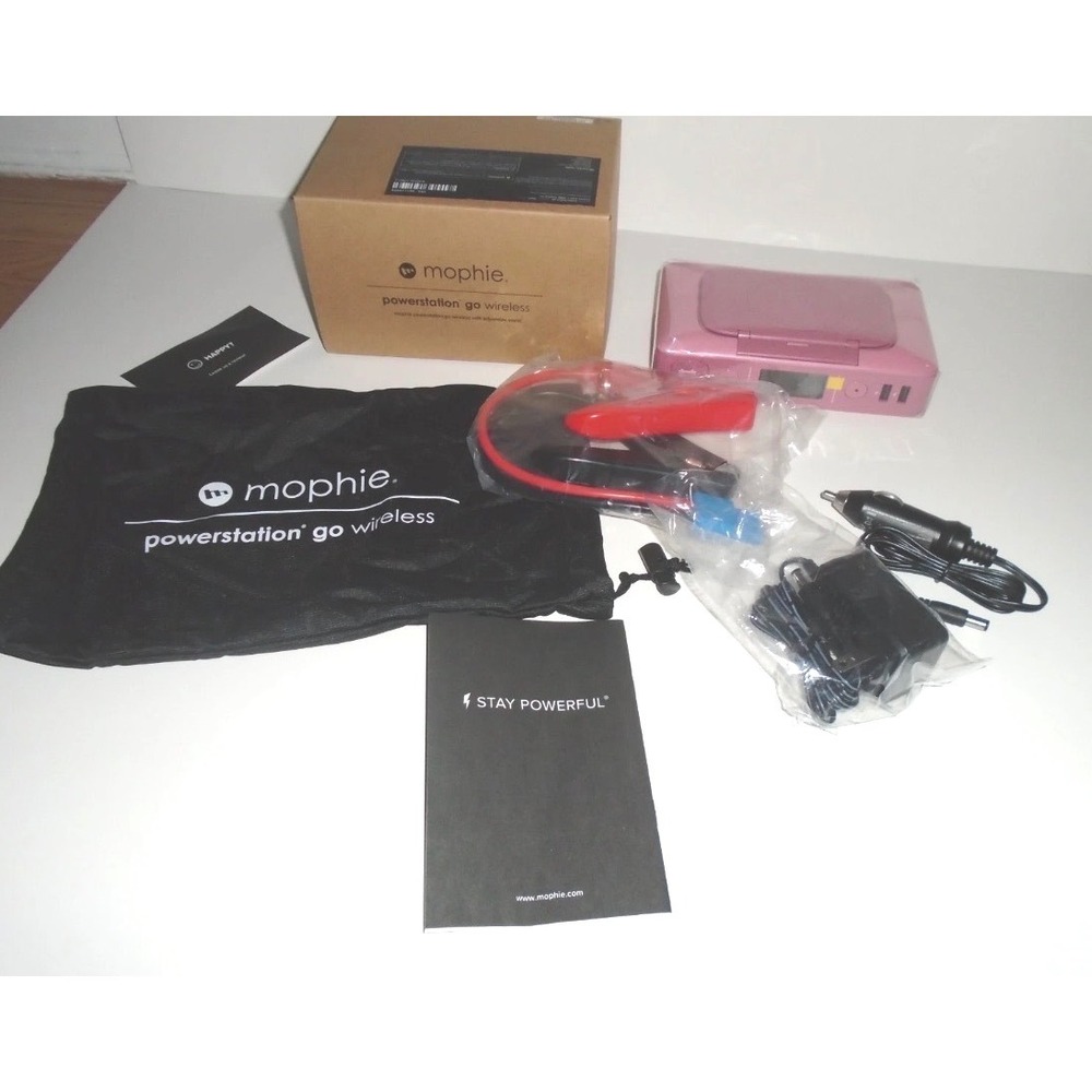 Mophie Powerstation Go Wireless W/ Cables Blush Car Jump Starter WRLS44400 New